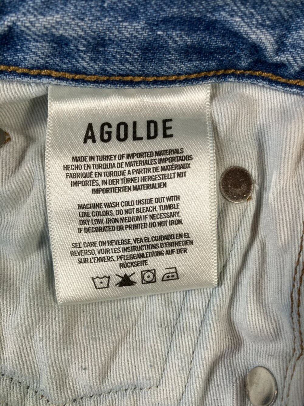 EUC Agolde Los Angeles Premium Denim Jeans, Button Fly, Size 27 - Picture 10 of 10